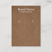 Modern Minimalist Brown Linen Jewelry Display Card Visitenkarte (Vorderseite)