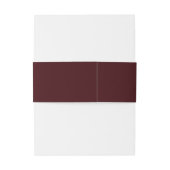 Modern Minimalist Burgundy Monogram Wedding Einladungsbanderole (Rückseitenbeispiel)