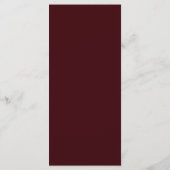 Modern Minimalist Burgundy Monogram Wedding Menükarte (Rückseite)