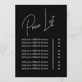 Modern Minimalist Business Branding Menu and Price Menükarte