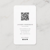 Modern Minimalist Business Card with QR Code  Visitenkarte (Vorderseite)