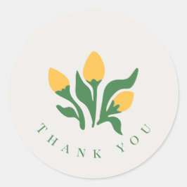 Modern Minimalist Business Thank You Custom Floral Runder Aufkleber