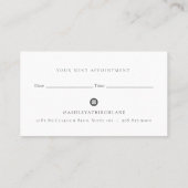 Modern Minimalist Cactus Logo Appointment Visitenkarte (Rückseite)