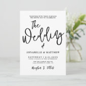 Modern Minimalist Calligraphy Casual Wedding Einladung (Stehend Vorderseite)