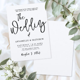 Modern Minimalist Calligraphy Casual Wedding Einladung