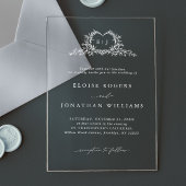 Modern Minimalist Calligraphy Crest monogram Chic Acryleinladungen