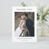 Modern Minimalist Calligraphy Crest monogram Dankeskarte (Stehend Vorderseite)