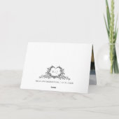 Modern Minimalist Calligraphy Crest monogram Photo Dankeskarte (Rückseite)