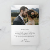 Modern Minimalist Calligraphy Crest monogram Photo Dankeskarte (Innenseite)