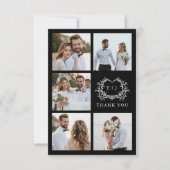 Modern Minimalist Calligraphy Crest monogram Photo Dankeskarte (Vorderseite)