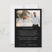 Modern Minimalist Calligraphy Crest monogram Photo Dankeskarte (Rückseite)