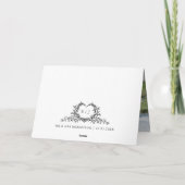 Modern Minimalist Calligraphy Crest monogram Photo Dankeskarte (Rückseite)