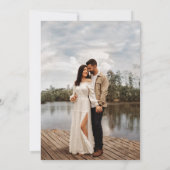 Modern Minimalist Calligraphy Crest monogram Photo Save The Date (Rückseite)