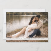 Modern Minimalist Calligraphy Crest monogram Photo Save The Date (Rückseite)