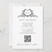 Modern Minimalist Calligraphy Crest monogram Photo Save The Date (Vorderseite)