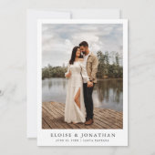 Modern Minimalist Calligraphy Crest monogram Photo Save The Date (Rückseite)