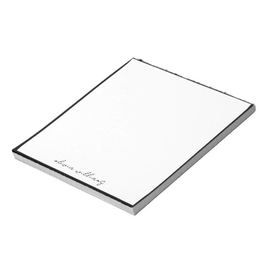 Modern Minimalist Calligraphy Monogram Notizblock (Rotiert)
