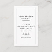 Modern Minimalist Calligraphy Script Fotograf Visitenkarte (Rückseite)