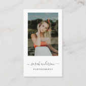 Modern Minimalist Calligraphy Script Fotograf Visitenkarte (Vorderseite)