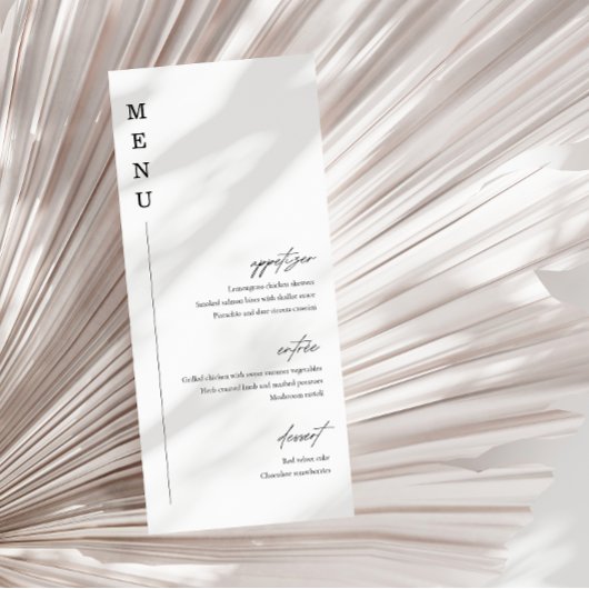 Modern & Minimalist Calligraphy Wedding Flat Menu Menükarte