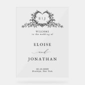 Modern Minimalist Calligraphy Wedding Welcome Acrylschild (Vorderseite)