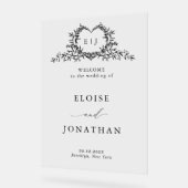 Modern Minimalist Calligraphy Wedding Welcome Acrylschild (Winkel)