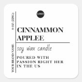 Modern Minimalist Candle Label Template | Editable Quadratischer Aufkleber (Vorderseite)