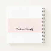 Modern Minimalist Chic Blush Pink White Notizblock (Rückseite)