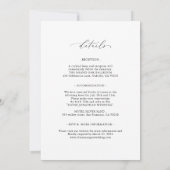 Modern Minimalist Chic Calligraphy Crest Wedding Einladung (Rückseite)