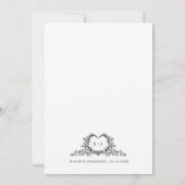 Modern Minimalist Chic Calligraphy Crest Wedding   Einladung (Rückseite)