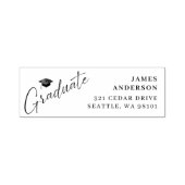 Modern Minimalist Chic Graduate Return Address Permastempel (Design)
