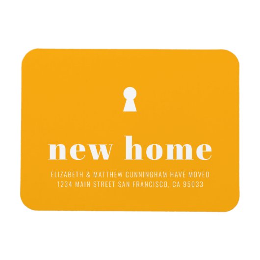 Modern Minimalist Chic Key Hole New Home Magnet (Horizontal)