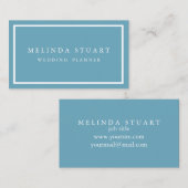 Modern Minimalist Chic Navy Blue Business Card Visitenkarte (Vorne/Hinten)