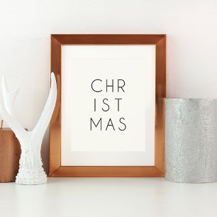 Modern Minimalist Christmas Art Print or Xmas Poster