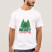 Modern Minimalist Christmas Tree Pattern T-Shirt (Vorderseite)