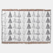 Modern Minimalist Christmas Trees Doodles Decke (Vorderseite)