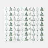 Modern Minimalist Christmas Trees Doodles Fleecedecke (Vorderseite (Horizontal))