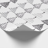 Modern Minimalist Christmas Trees Doodles Geschenkpapier (Ecke)