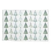Modern Minimalist Christmas Trees Doodles Kissenbezug (Rückseite)