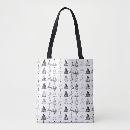 Modern Minimalist Christmas Trees Doodles Tasche (Vorderseite)