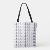 Modern Minimalist Christmas Trees Doodles Tasche (Rückseite)