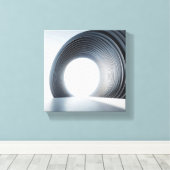 Modern Minimalist Circular Architecture Art - Abst Leinwanddruck (Insitu (Holzboden))