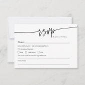 Modern Minimalist Classic QR code Boho Wedding RSVP Karte (Vorderseite)