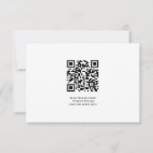 Modern Minimalist Classic QR code Boho Wedding RSVP Karte (Rückseite)