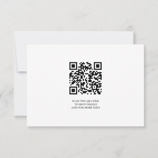 Modern Minimalist Classic QR code Boho Wedding RSVP Karte (Rückseite)