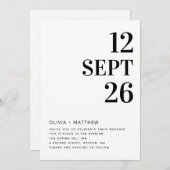 Modern Minimalist Clean Wedding | Photo & QR Code Einladung (Vorne/Hinten)