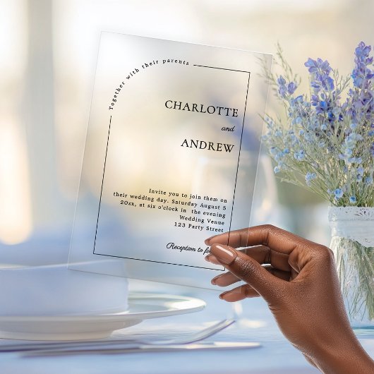 Modern minimalist clear luxury wedding acryleinladungen
