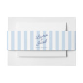 Modern Minimalist Coastal Blue Stripes Wedding Einladungsbanderole (Vorderseite Beispiel)