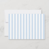 Modern Minimalist Coastal Blue StripesWedding RSVP Karte (Rückseite)