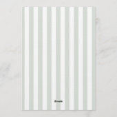 Modern Minimalist Coastal Green Stripes Wedding Einladung (Rückseite)